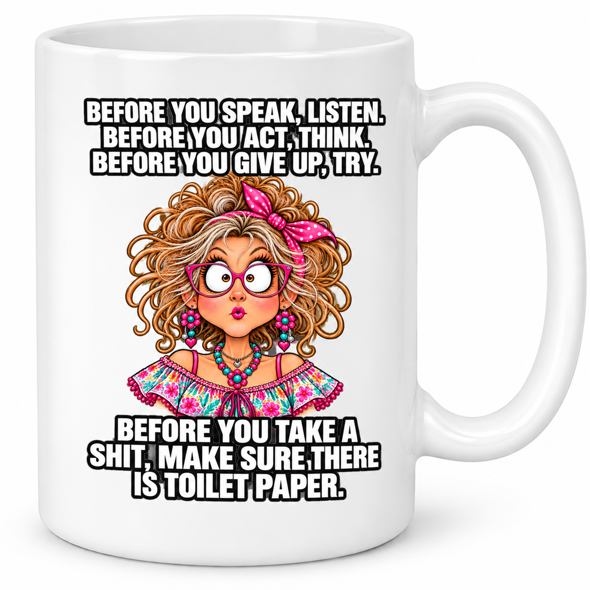 Whimsical Crazy Hair Comical Mug