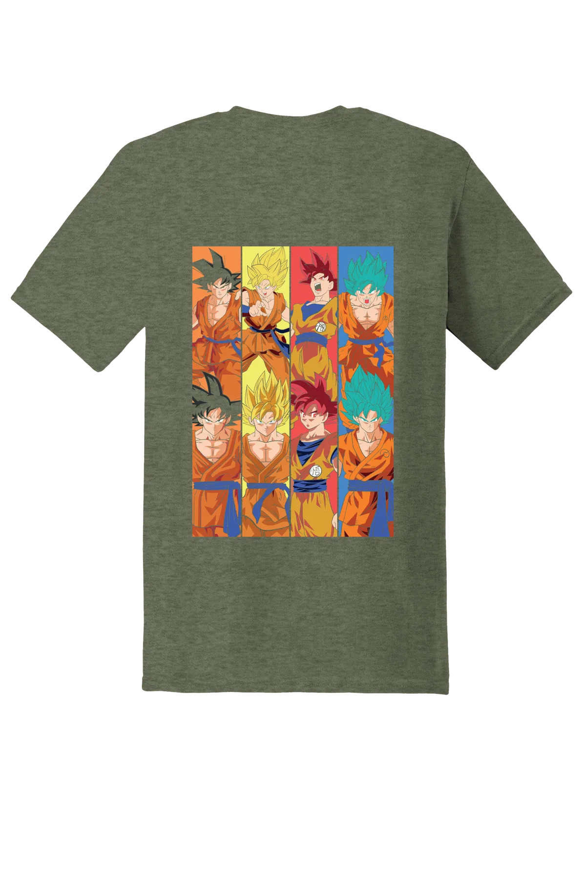 Dragon Ball Tee No. 140, Heather Military Green, back print