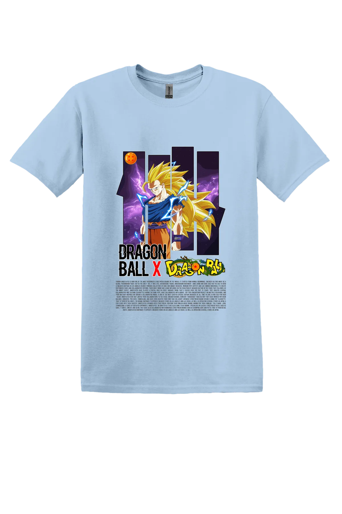 Dragon Ball Tee No. 153, Light Blue, front print
