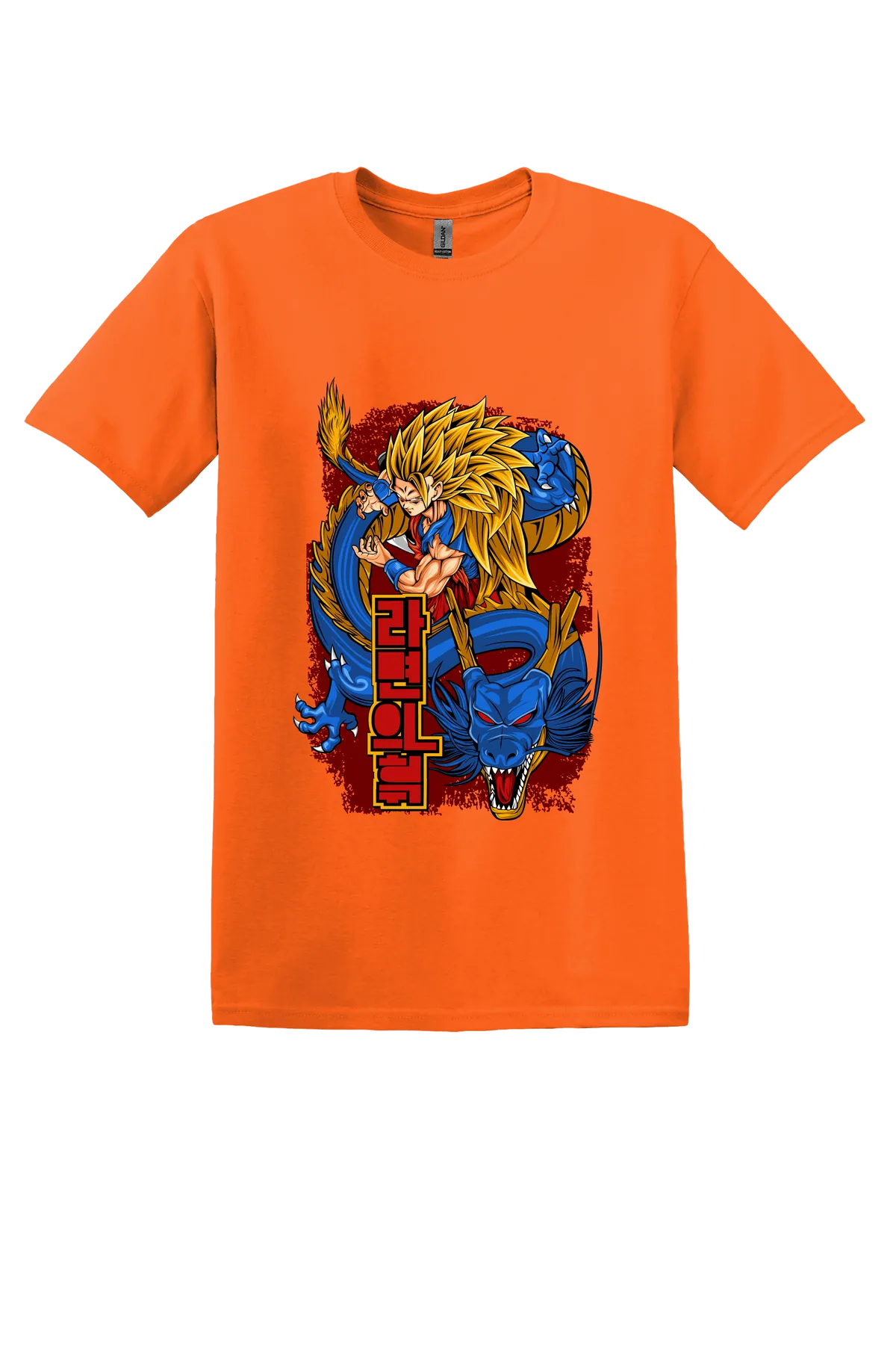 Dragon Ball Tee No. 163, Safety Orange, front print