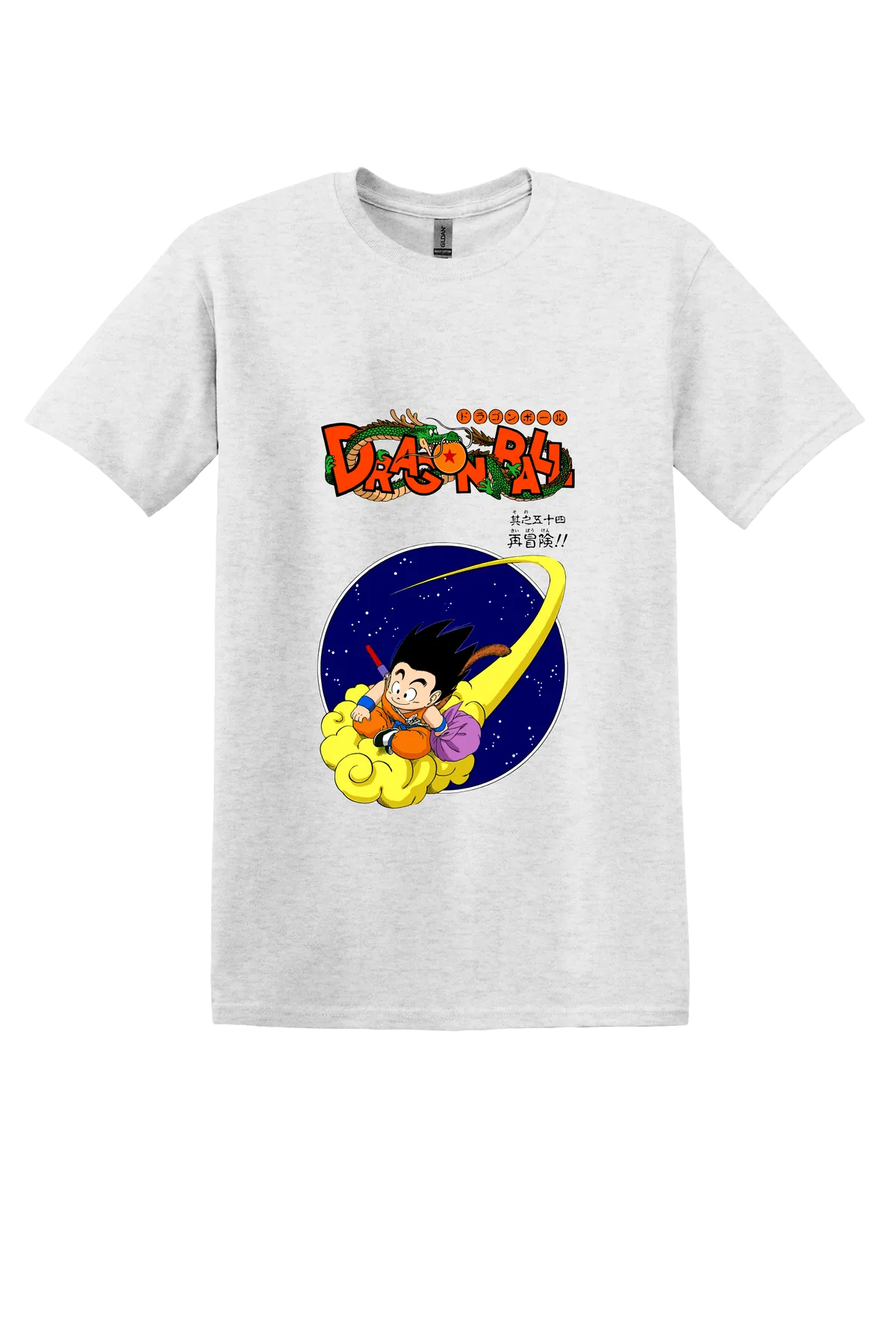 Dragon Ball Tee No. 18, Ash Grey, front print