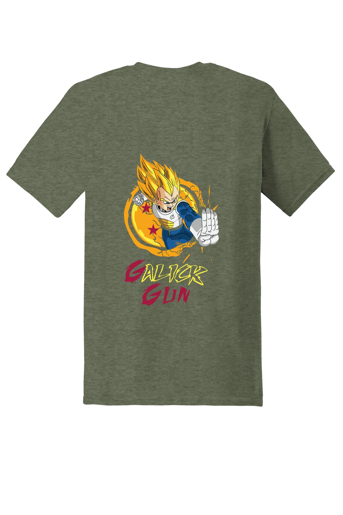 Dragon Ball Tee No. 181, Heather Military Green, back print