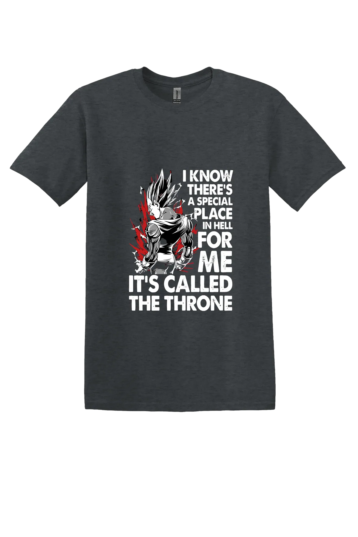 Dragon Ball Tee No. 258, Dark Heather, front print
