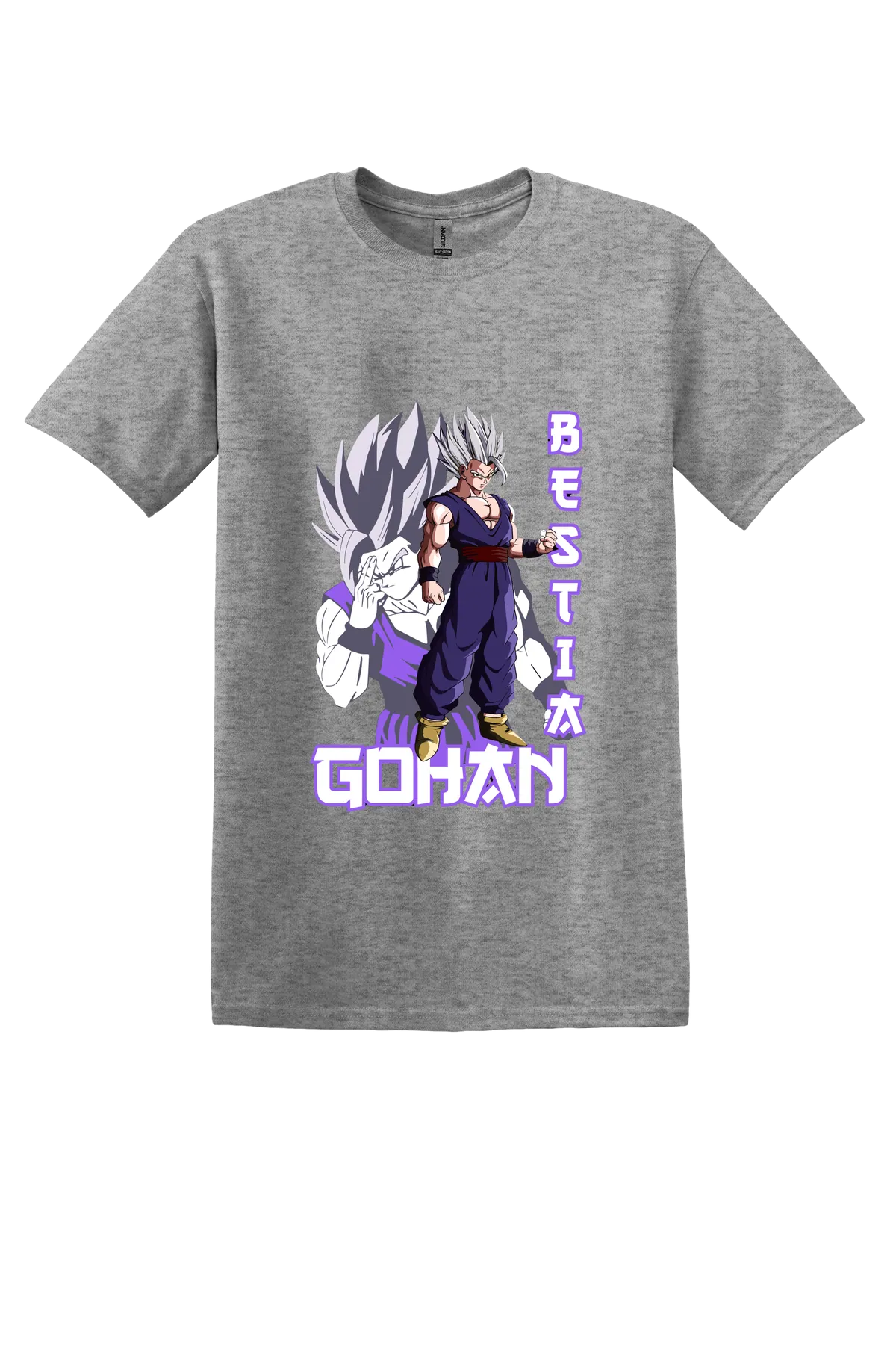 Dragon Ball Tee No. 292, Graphite Heather, front print