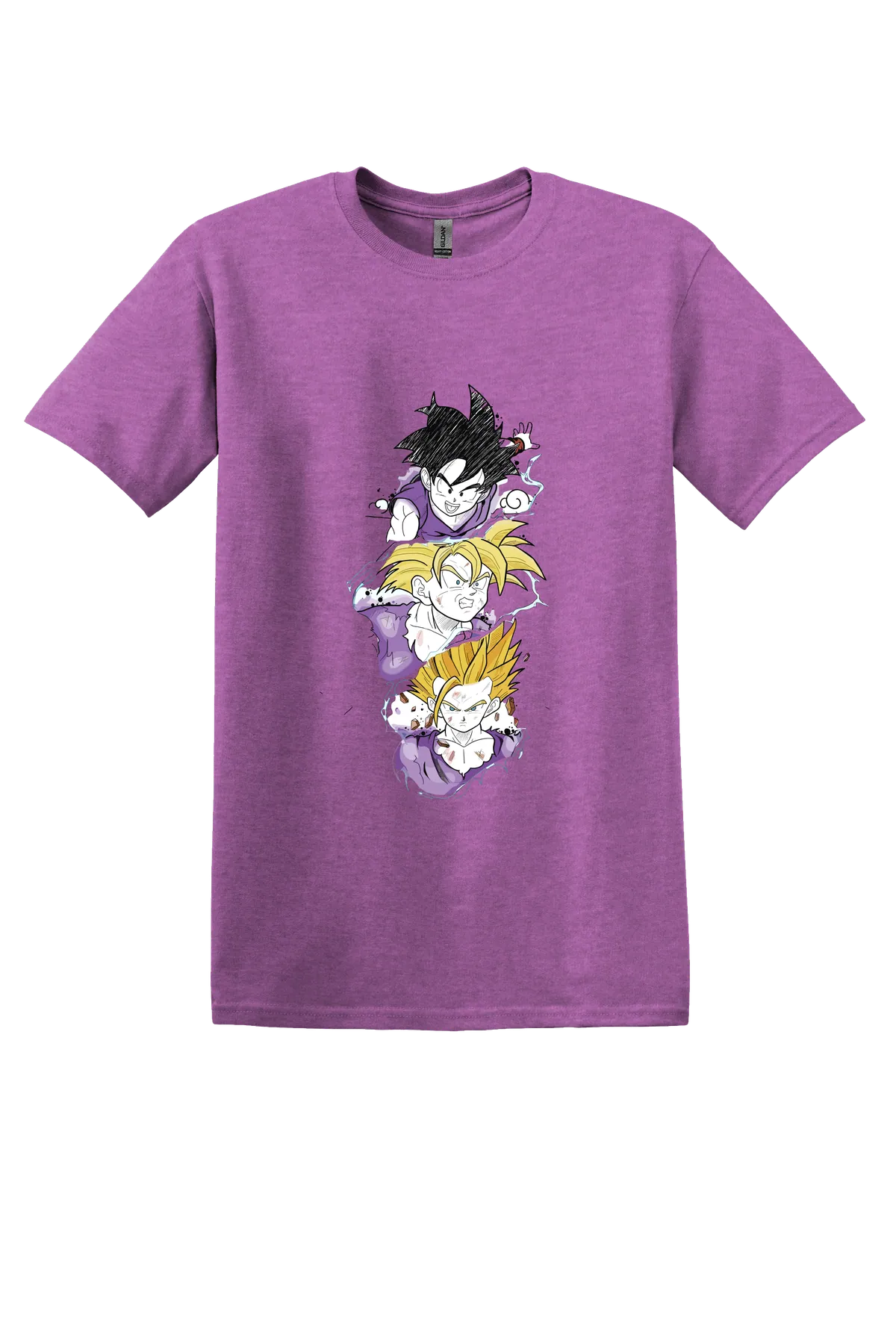 Dragon Ball Tee No. 341, Heather Radiant Orchid, front print