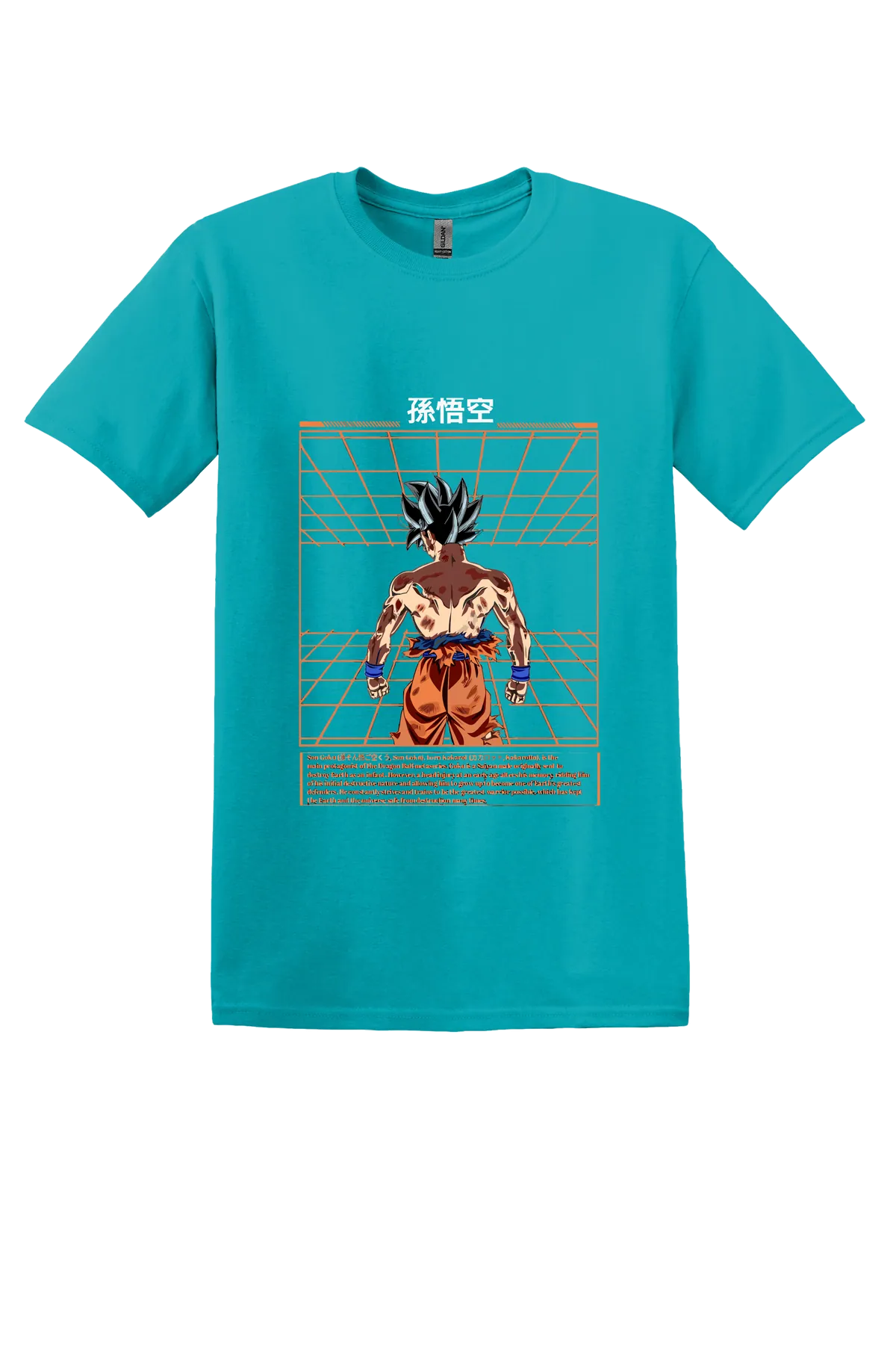 Dragon Ball Tee No. 35, Tropical Blue, front print