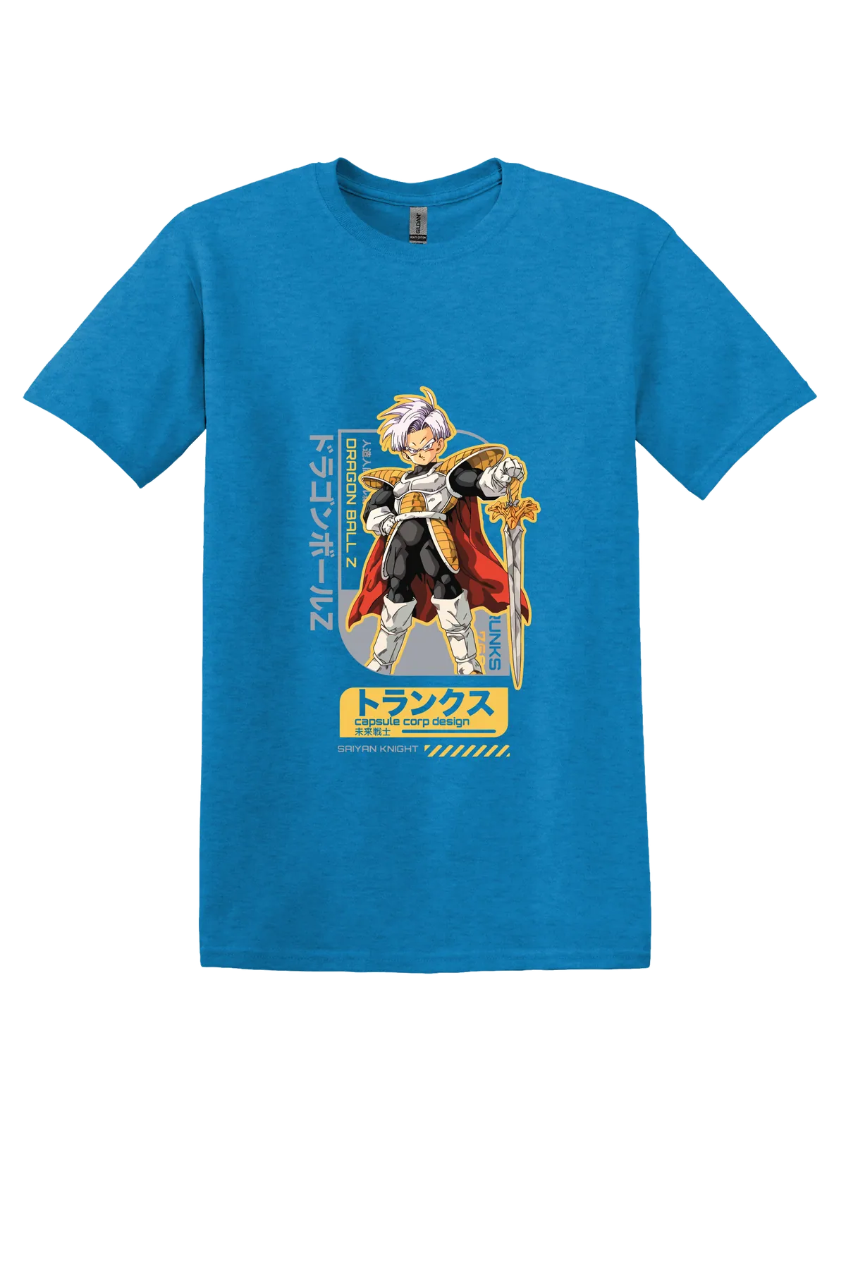 Dragon Ball Tee No. 357, Heather Sapphire, front print