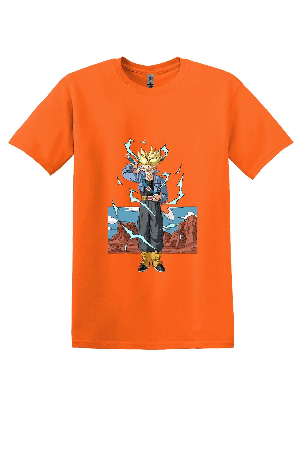 Dragon Ball Tee No. 393, Safety Orange, front print