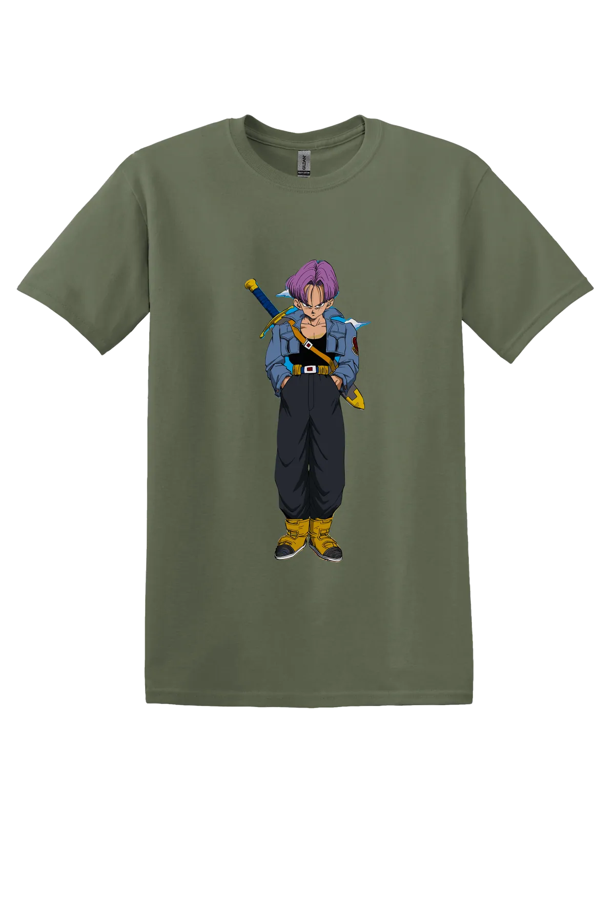 Dragon Ball Tee No. 401, Military Green, front print