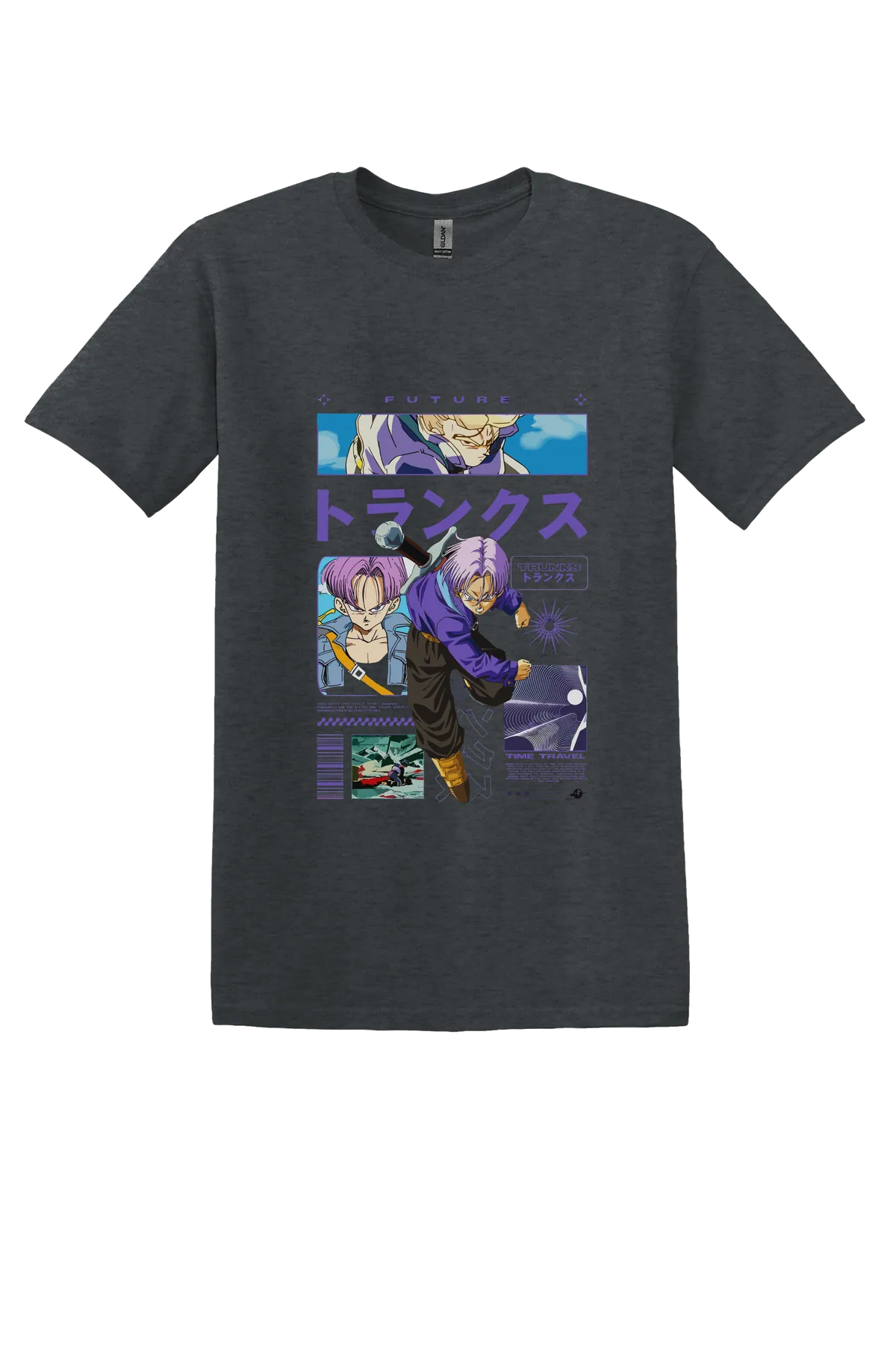 Dragon Ball Tee No. 405, Dark Heather, front print