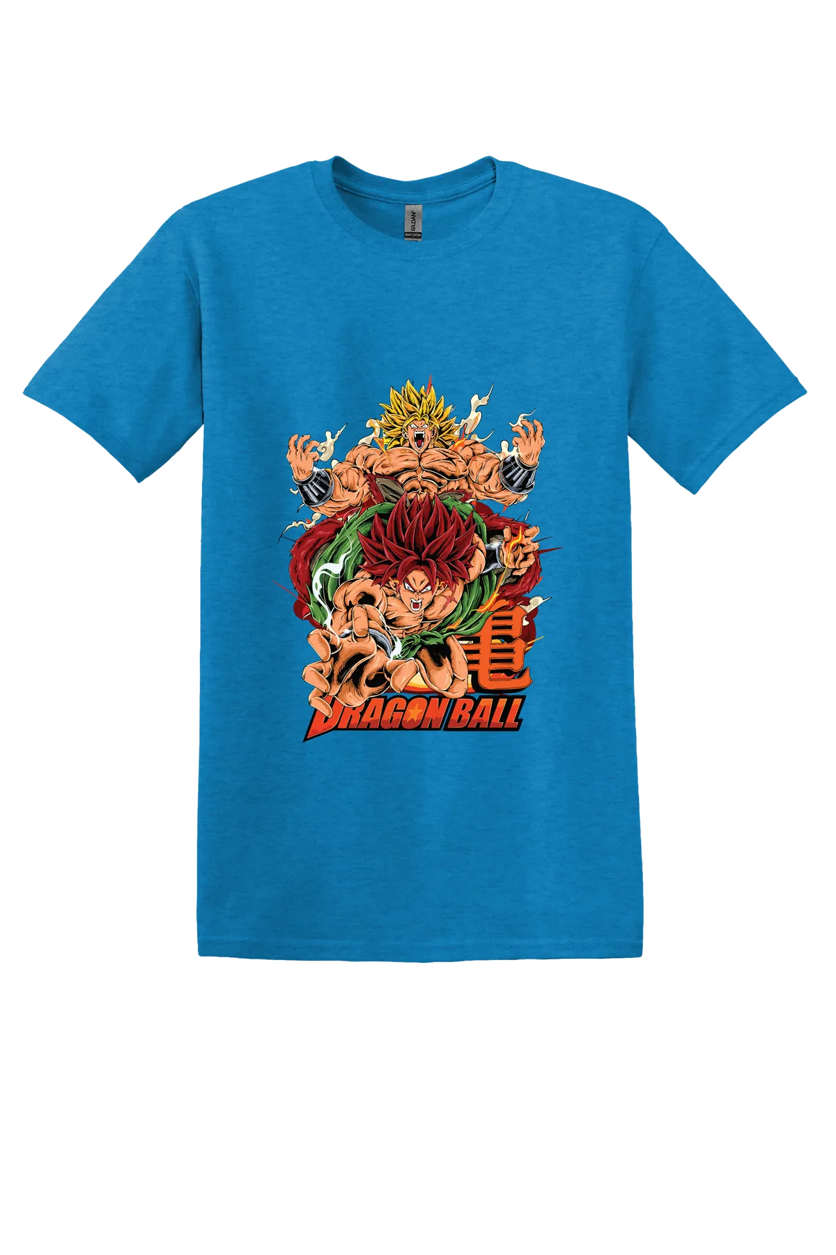 Dragon Ball Tee No. 412, Heather Sapphire, front print