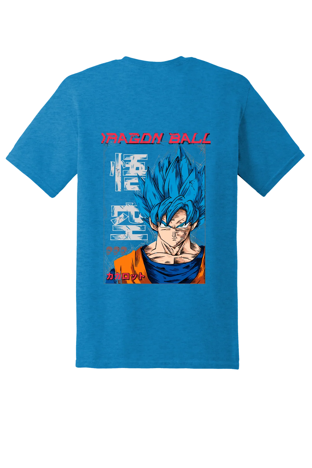 Dragon Ball Tee No. 42, Heather Sapphire, back print