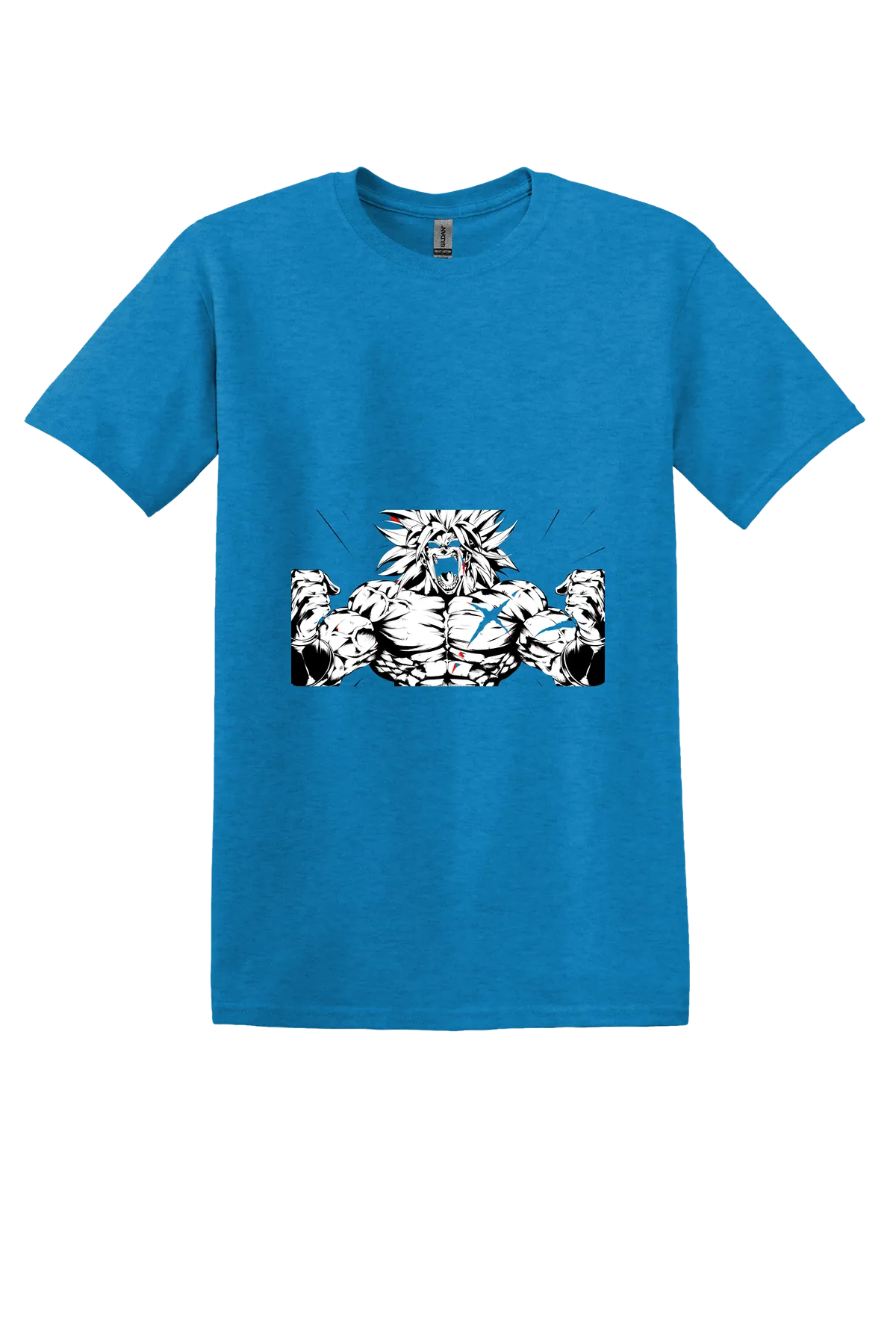 Dragon Ball Tee No. 421, Heather Sapphire, front print