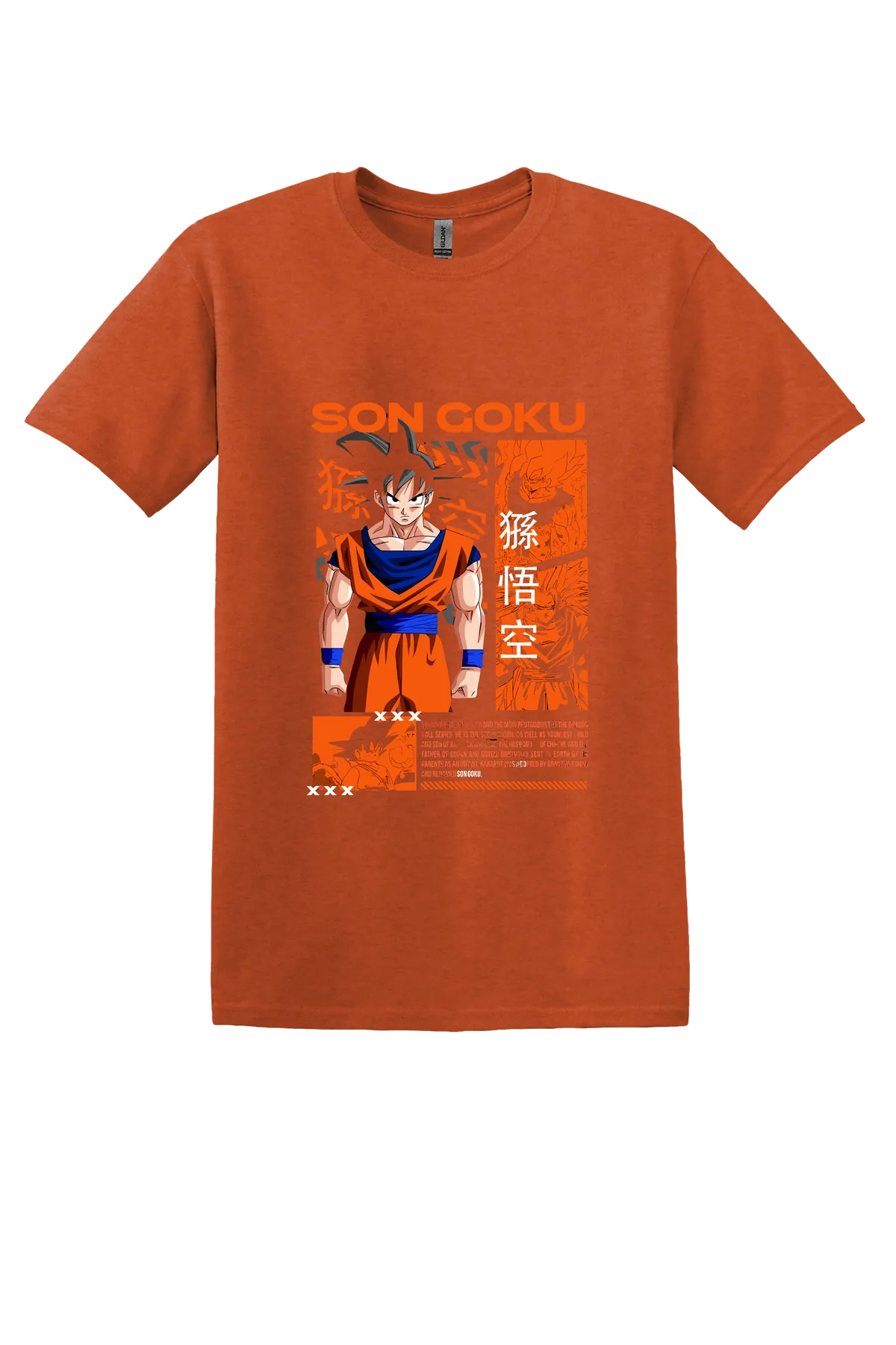 Dragon Ball Tee No. 47, Antique Orange, front print