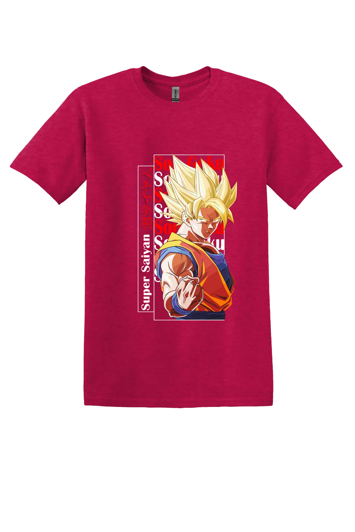 Dragon Ball Tee No. 52, Heather Red, front print