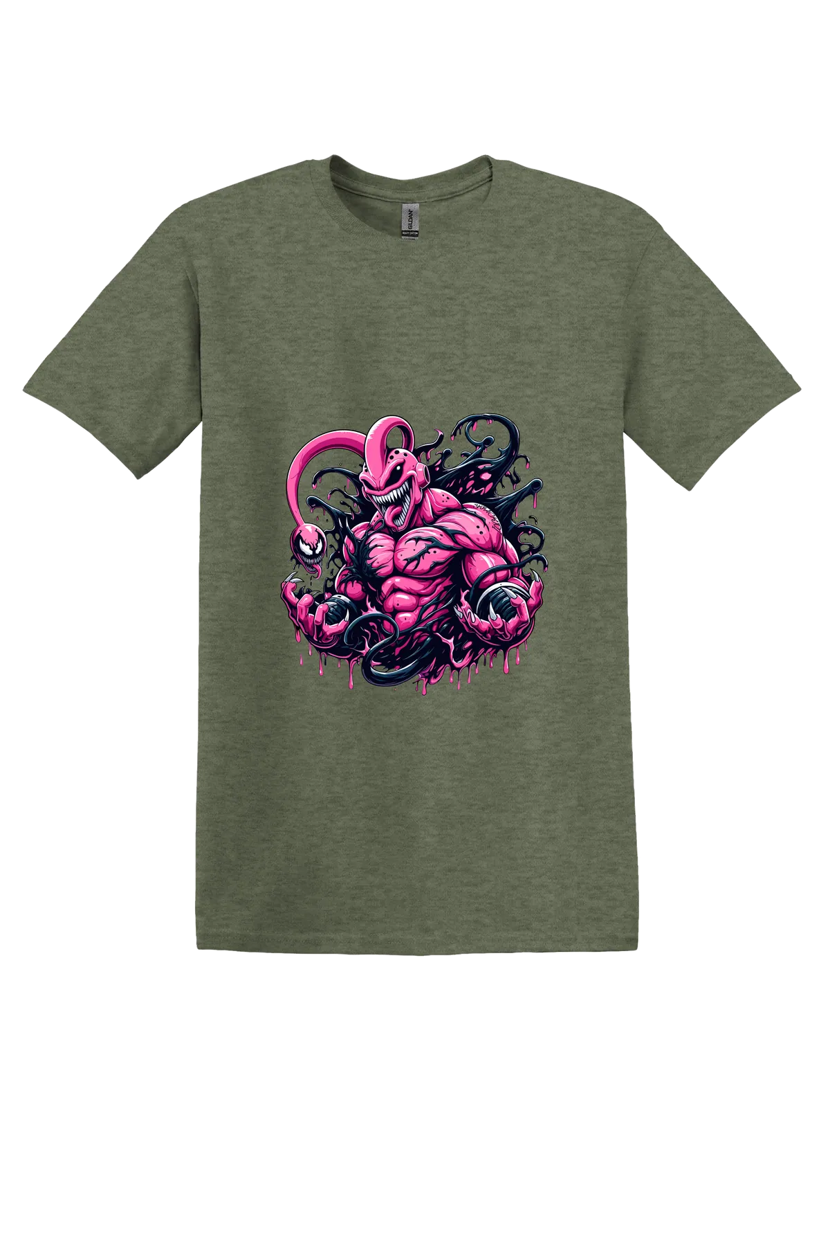 Dragon Ball Tee No. 533, Heather Military Green, front print