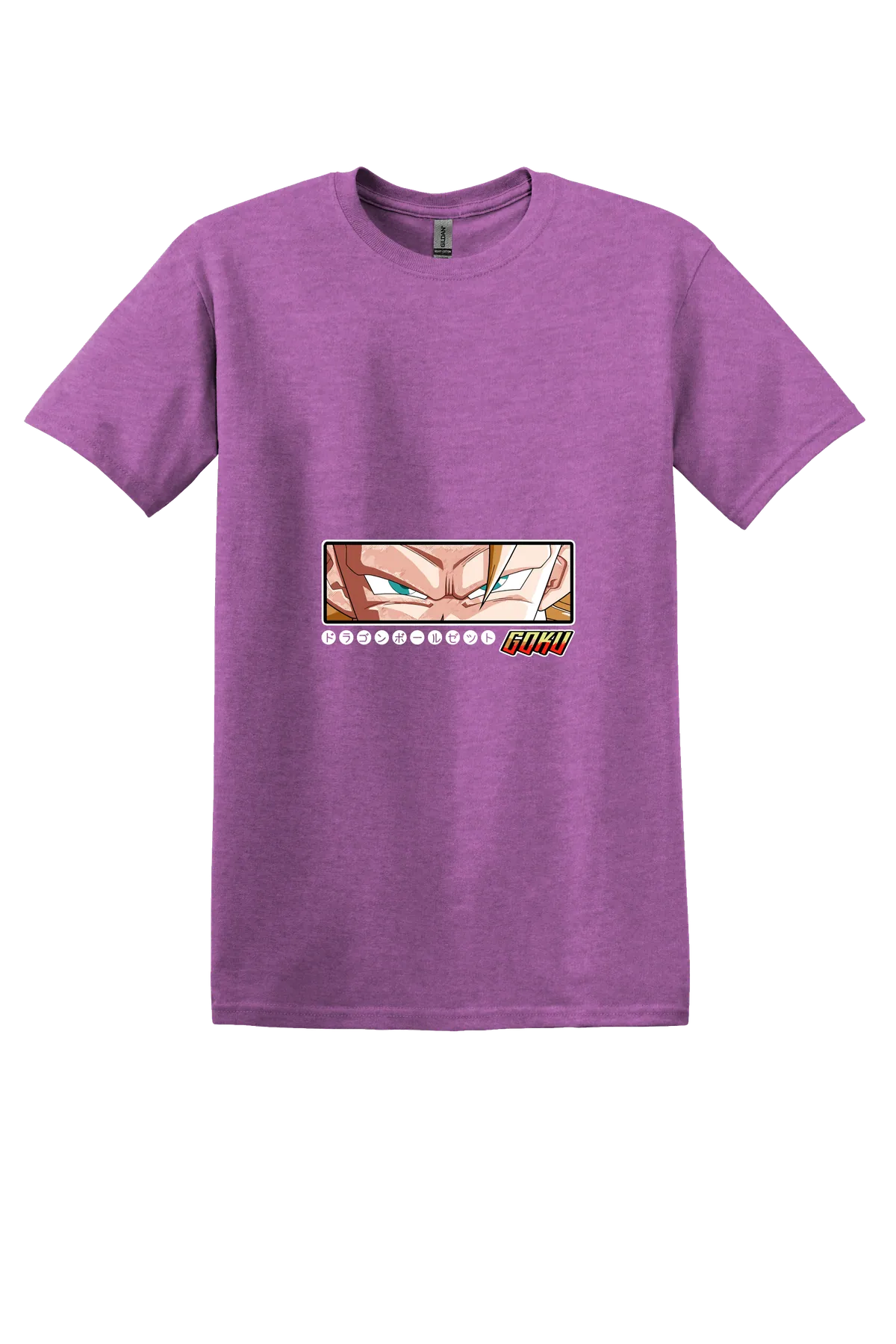 Dragon Ball Tee No. 92, Heather Radiant Orchid, front print