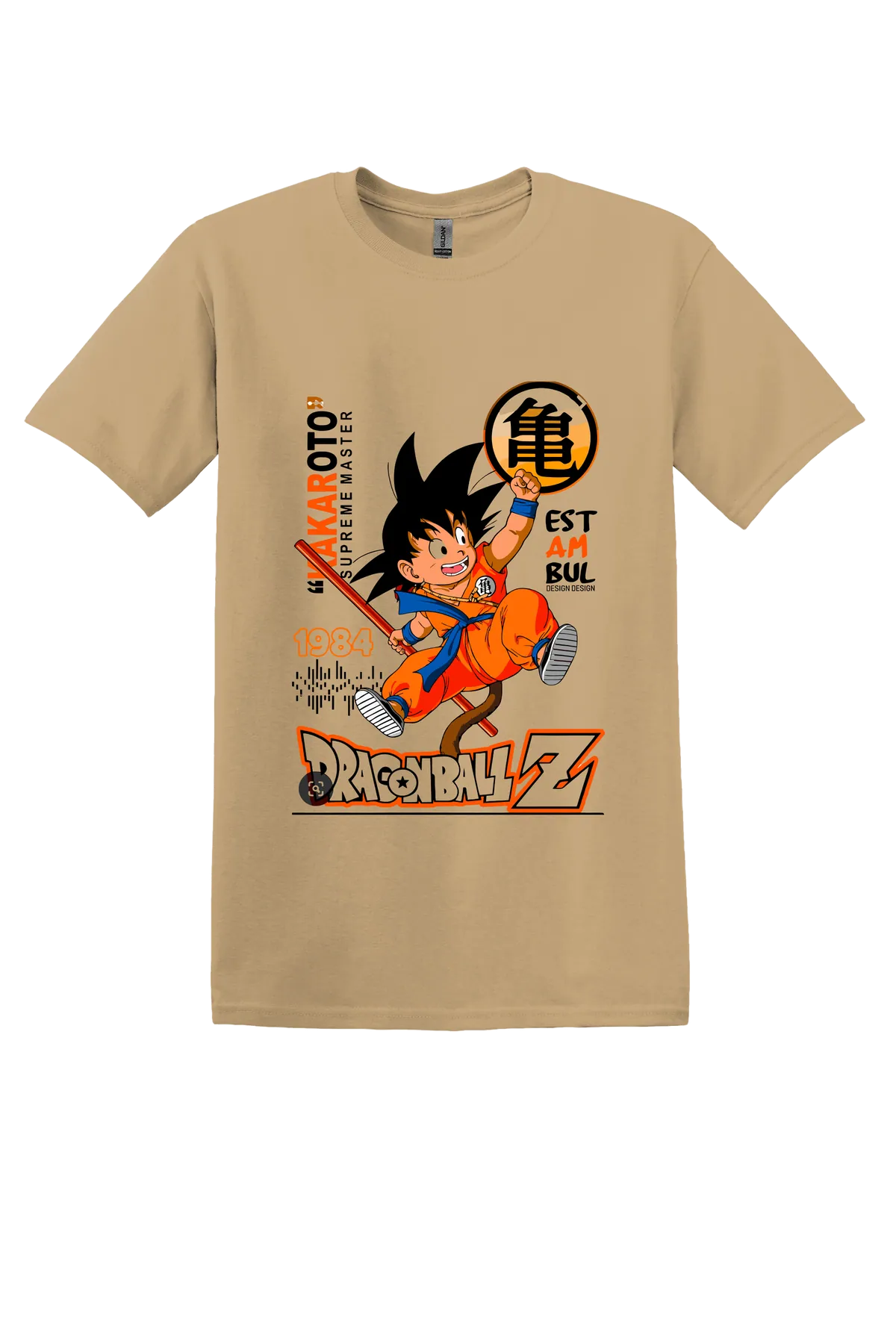 Dragon Ball Tee No. 97, Old Gold, front print