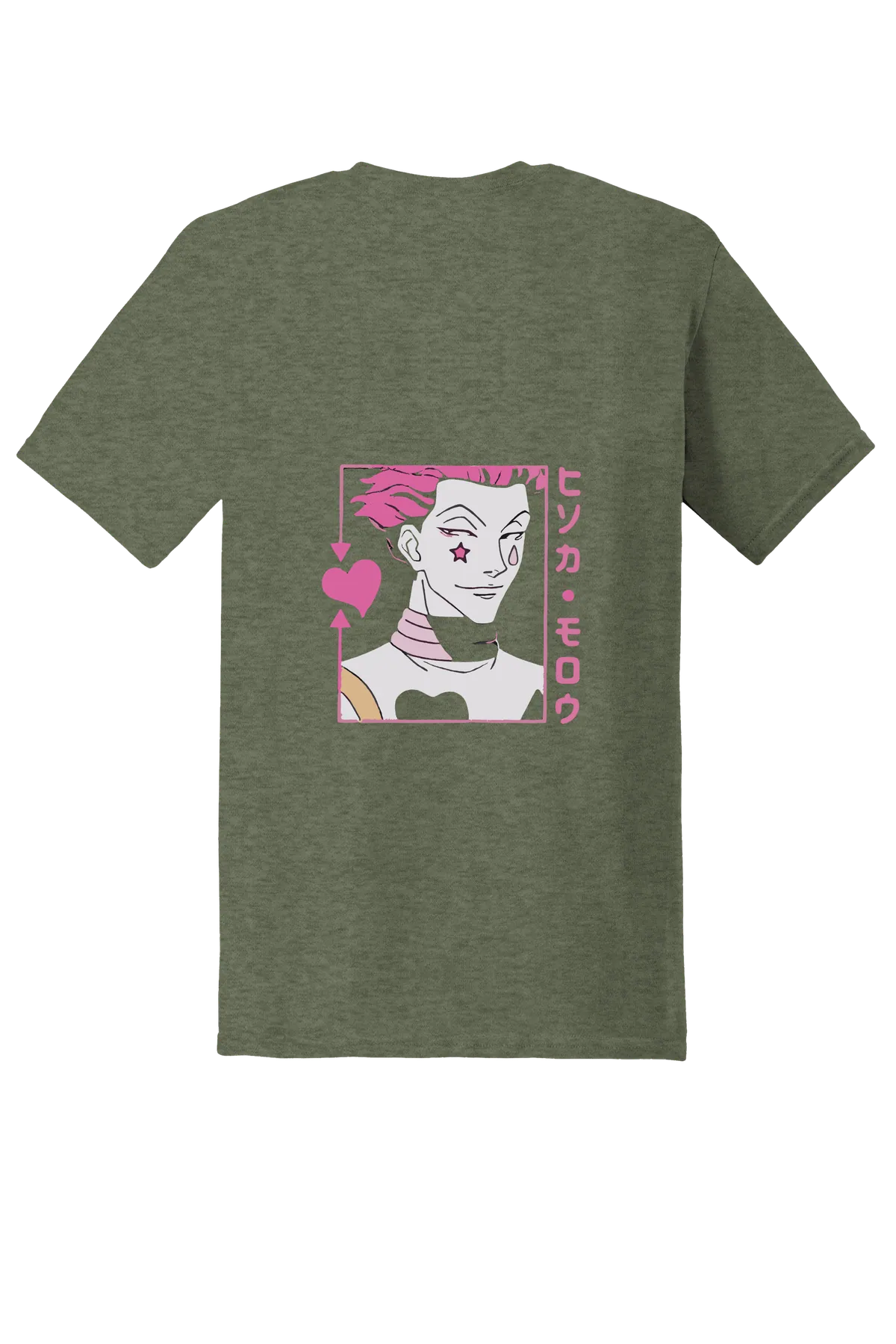 Hunter x Hunter Tee No. 192, Heather Military Green, back print