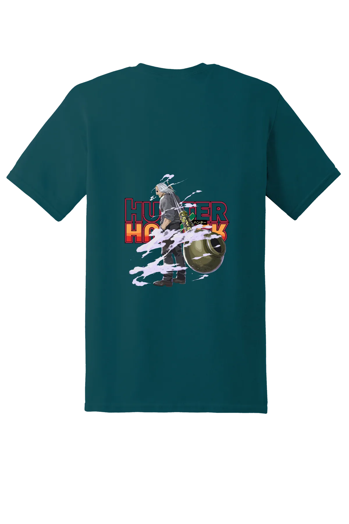 Hunter x Hunter Tee No. 231, Fan Marine Green, back print