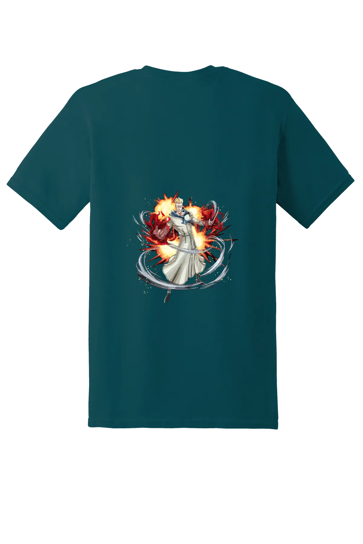 Hunter x Hunter Tee No. 343, Fan Marine Green, back print