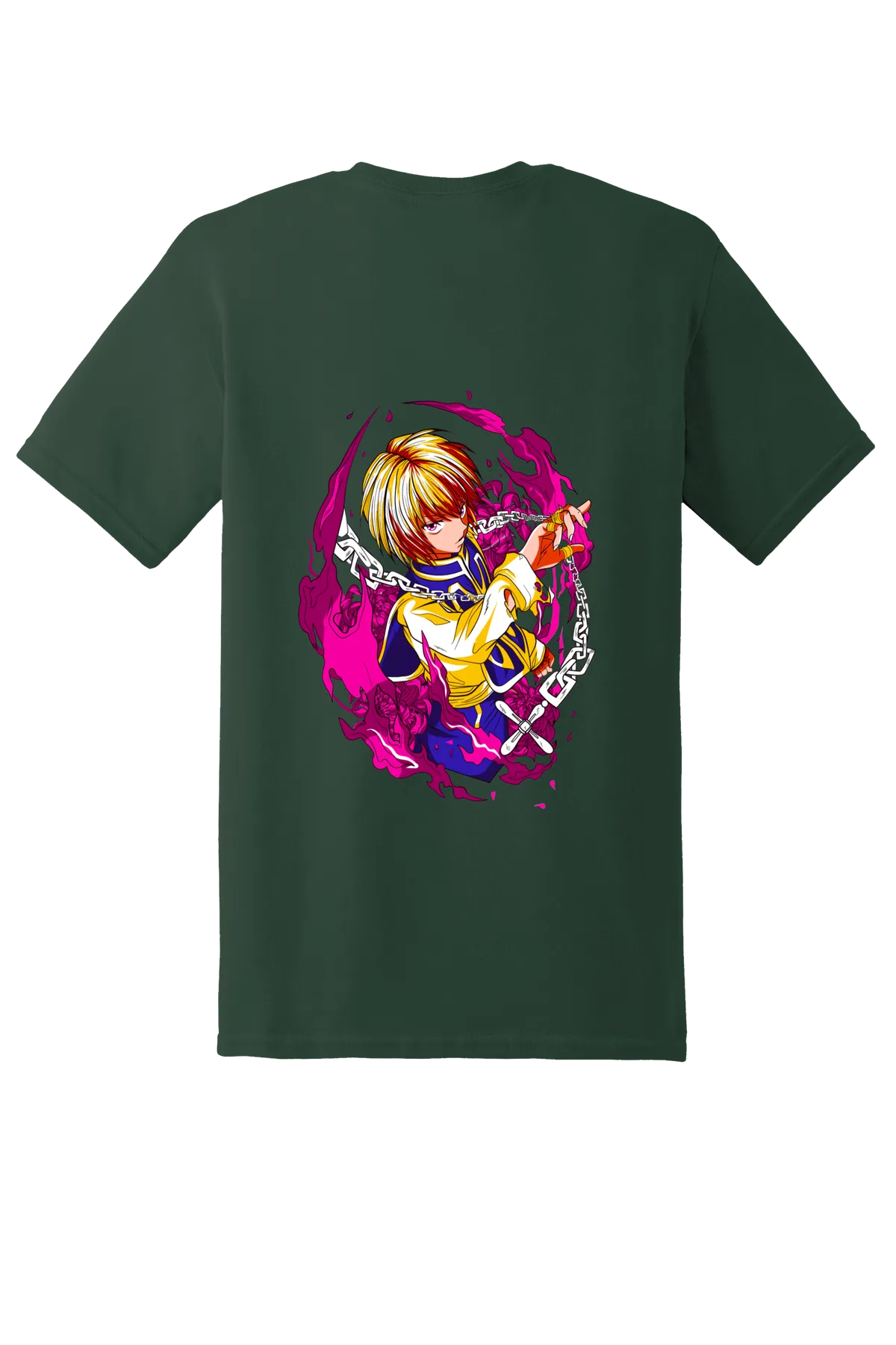 Hunter x Hunter Tee No. 346, Fan Dark Green, back print