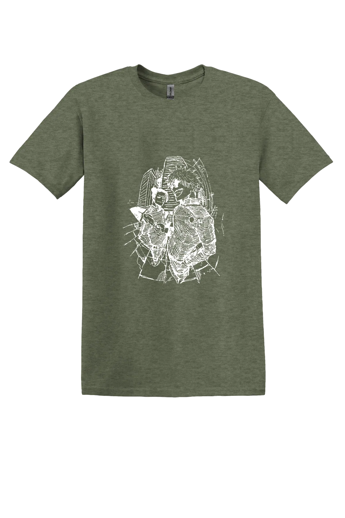 Hunter x Hunter Tee No. 72, Heather Military Green, front print
