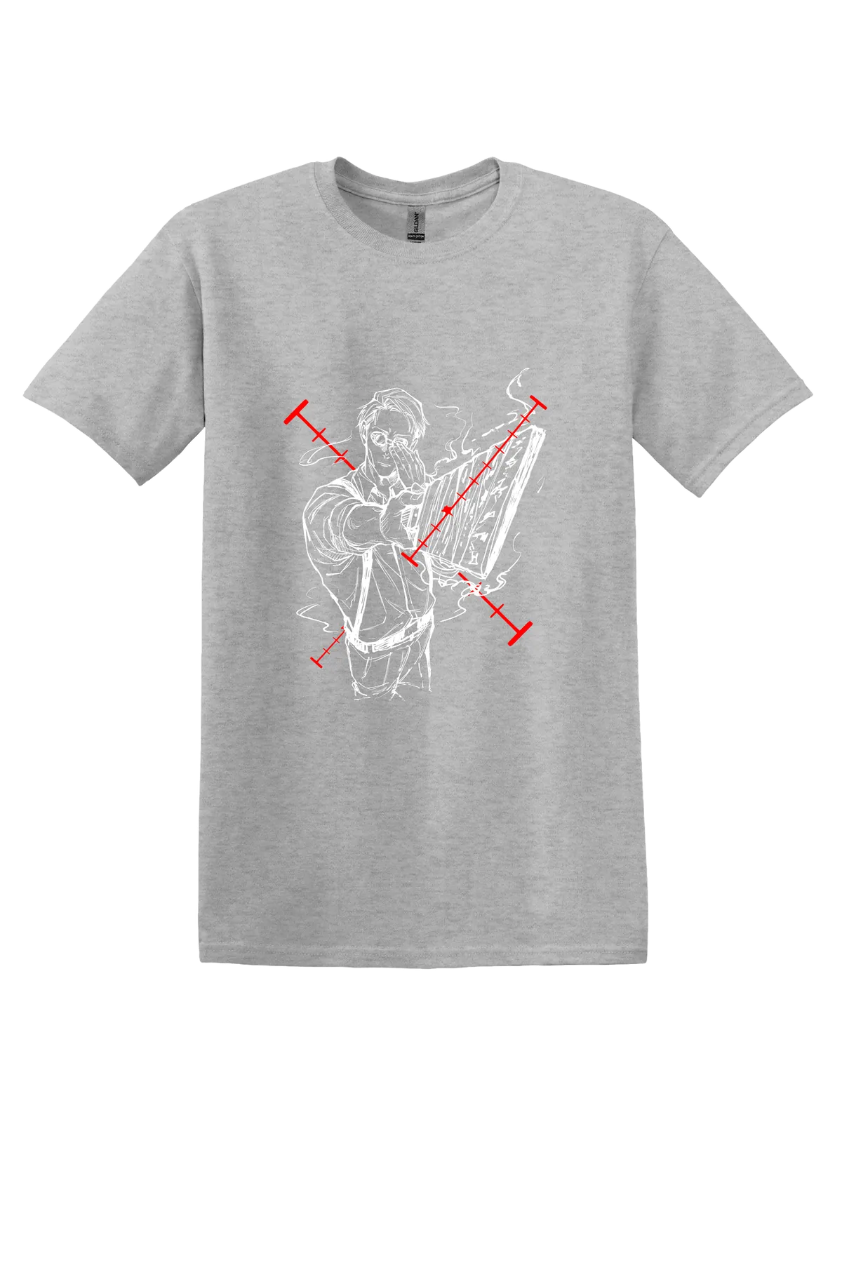 Hunter x Hunter Tee No. 73, Ash Grey, front print