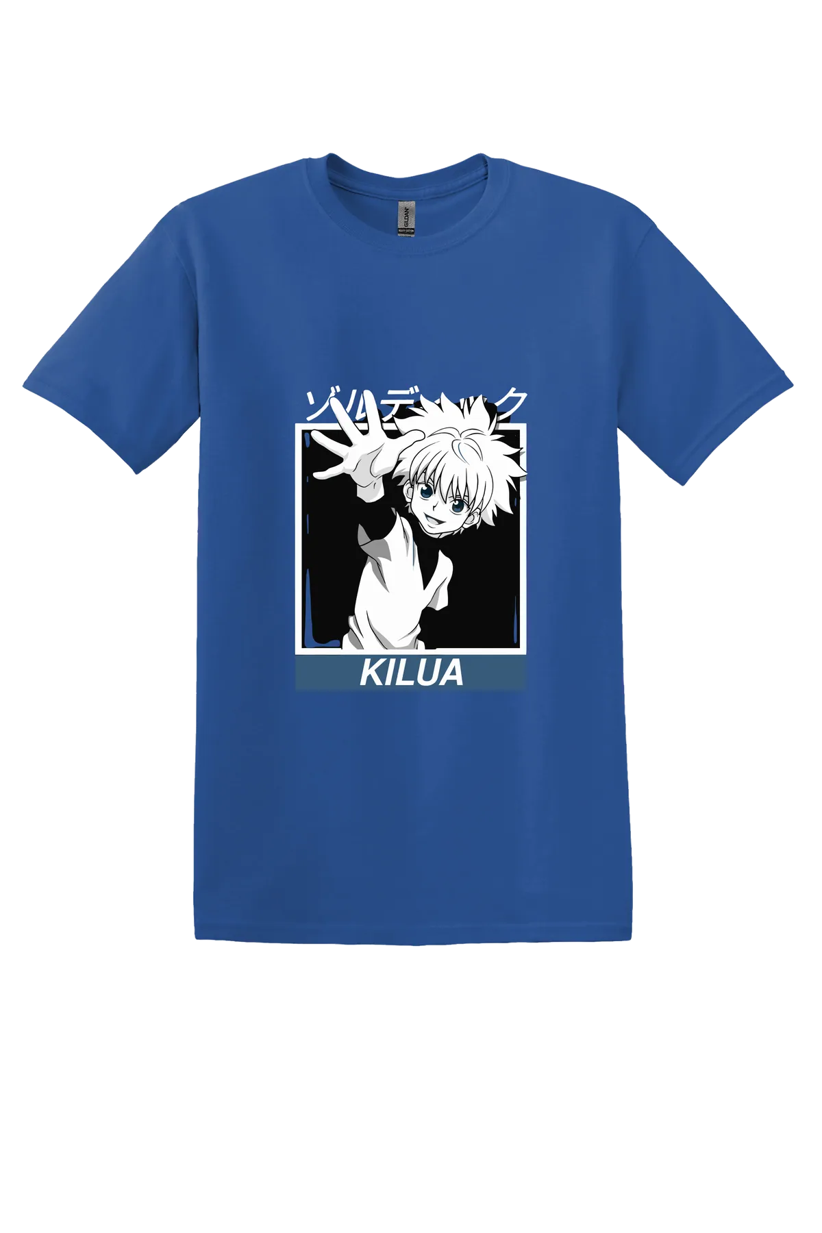 Hunter x Hunter Tee No. 77, Neon Blue, front print