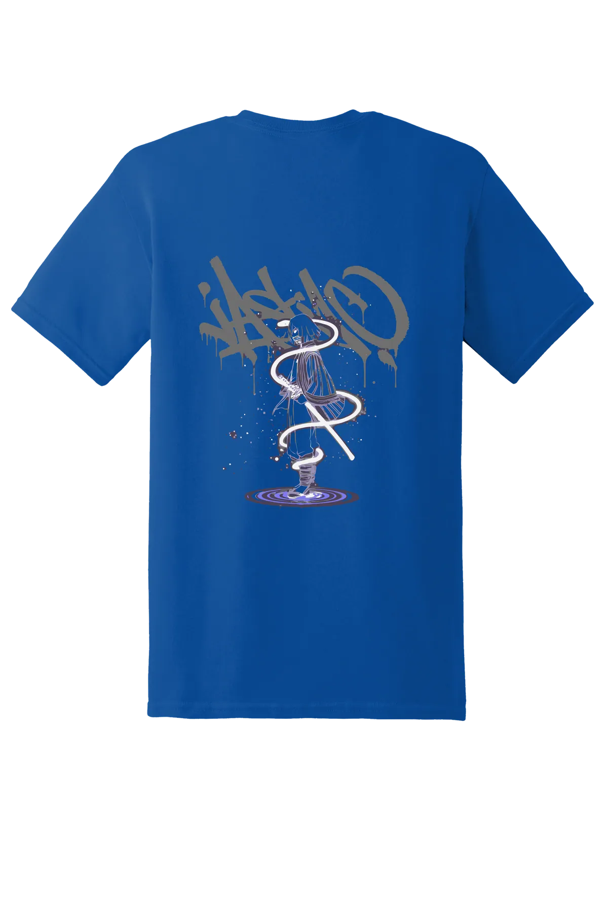Hunter x Hunter Supreme Obanai Tee, Royal, back print