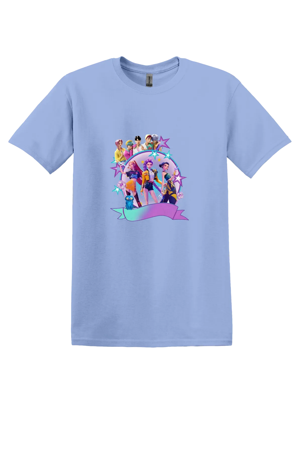 KPop Demon Hunters Tee No. 1, Carolina Blue, front print