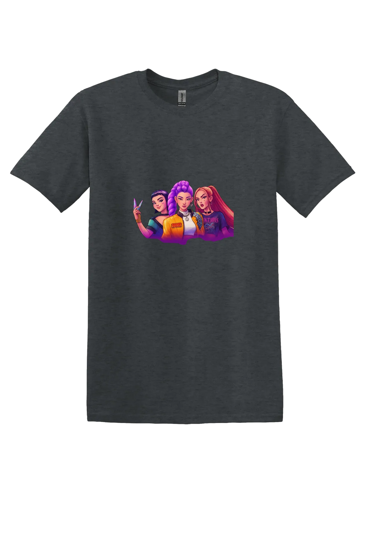 KPop Demon Hunters Tee No. 22, Dark Heather, front print