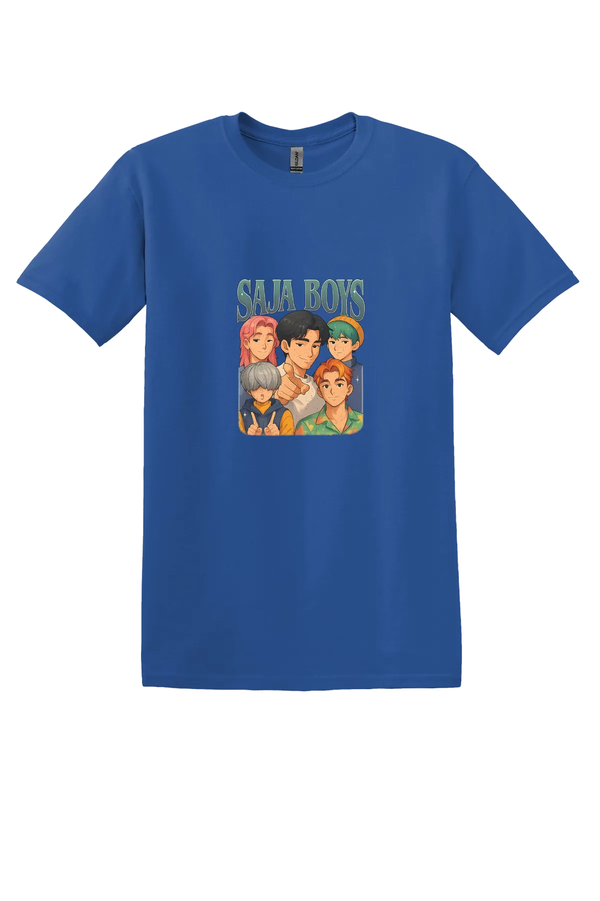 KPop Demon Hunters Tee No. 31, Neon Blue, front print
