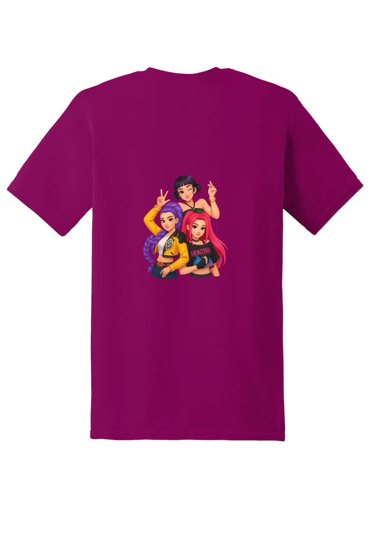 KPop Demon Hunters Tee No. 5, Berry, back print