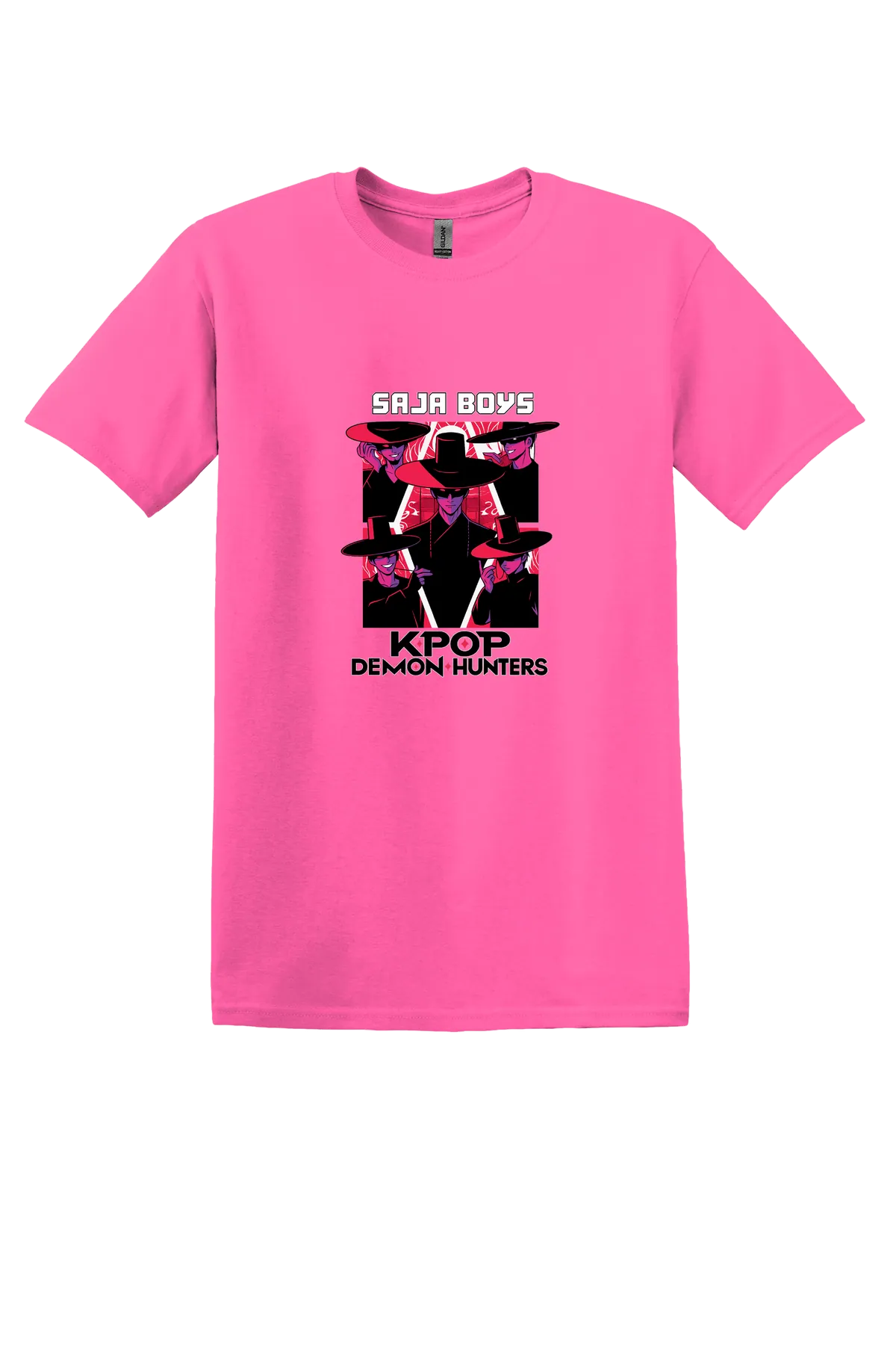 KPop Demon Hunters Tee No. 6, Safety Pink, front print