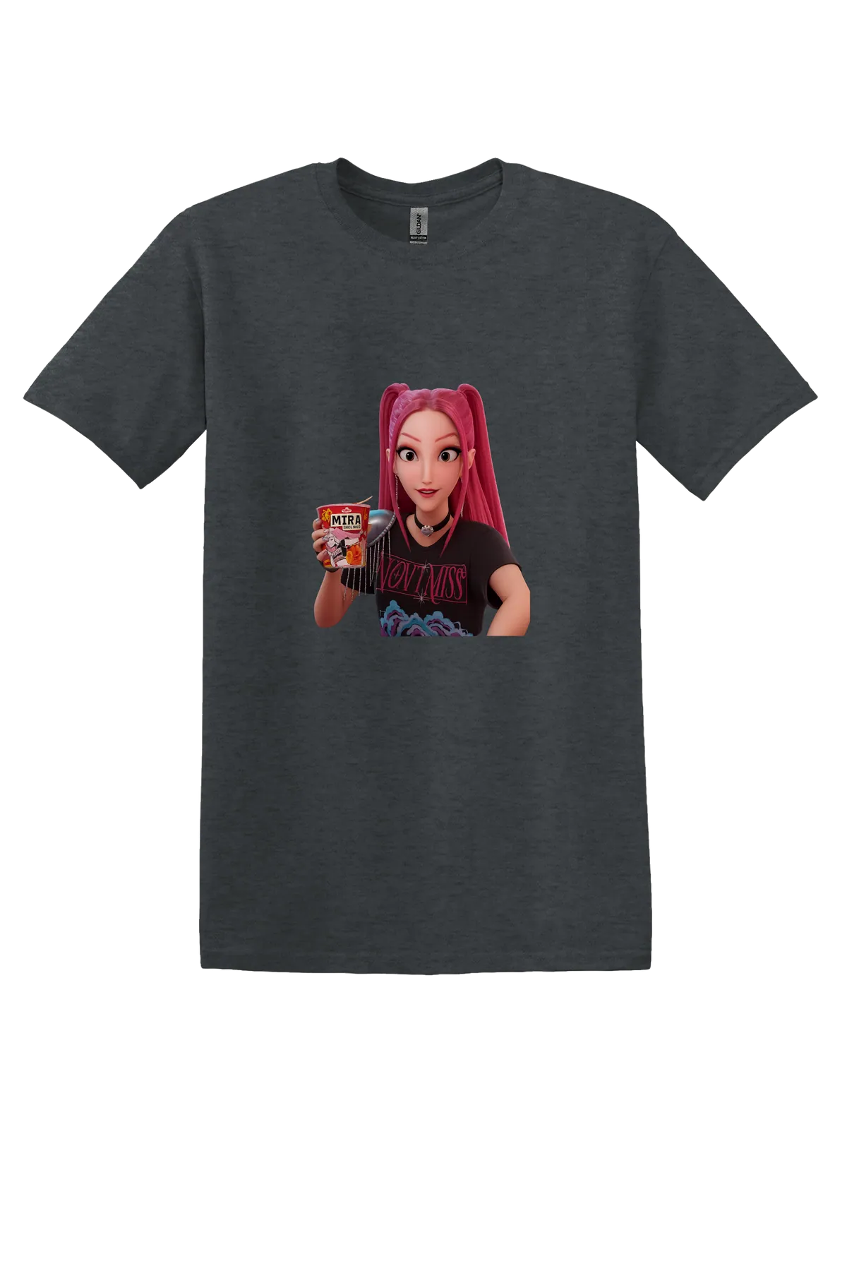 KPop Demon Hunters Tee No. 79, Dark Heather, front print