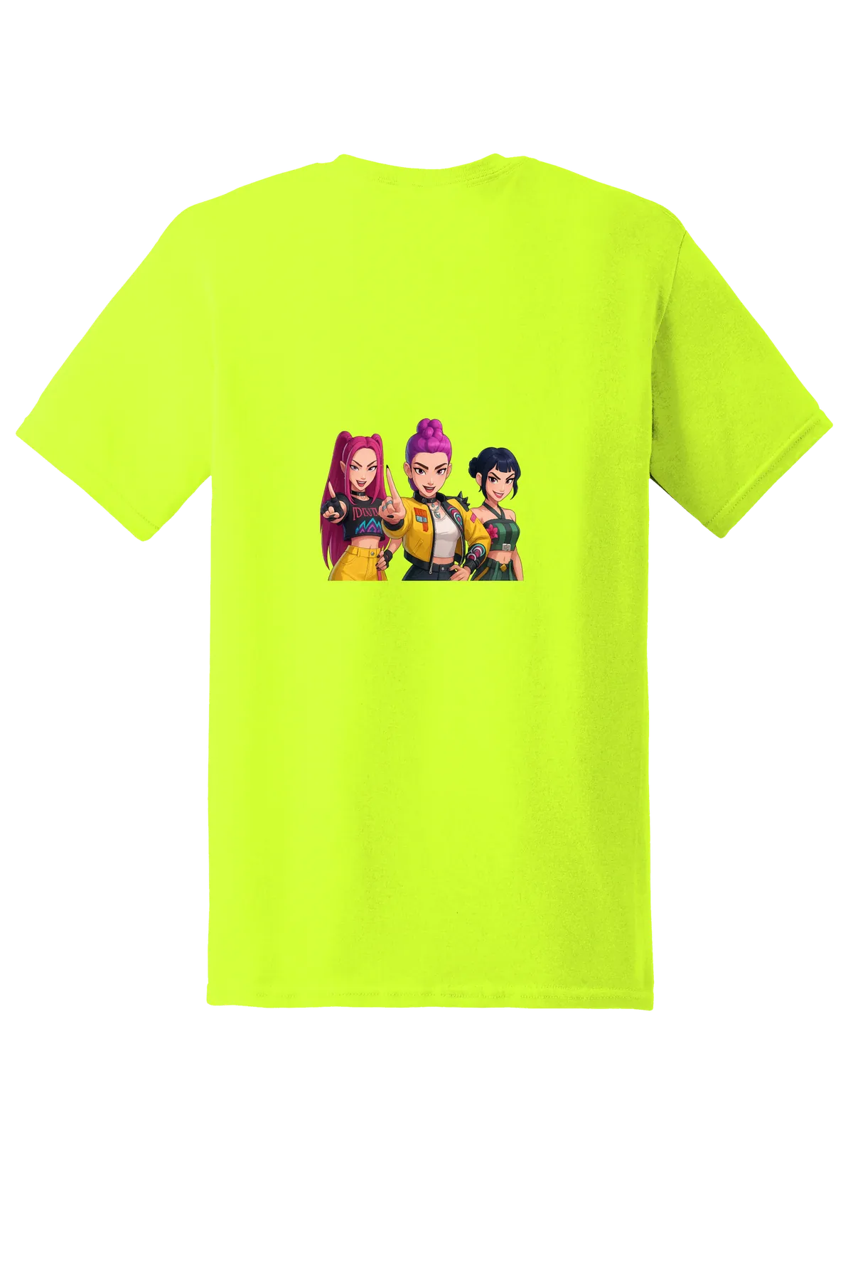 KPop Demon Hunters Tee No. 83, Safety Green, back print