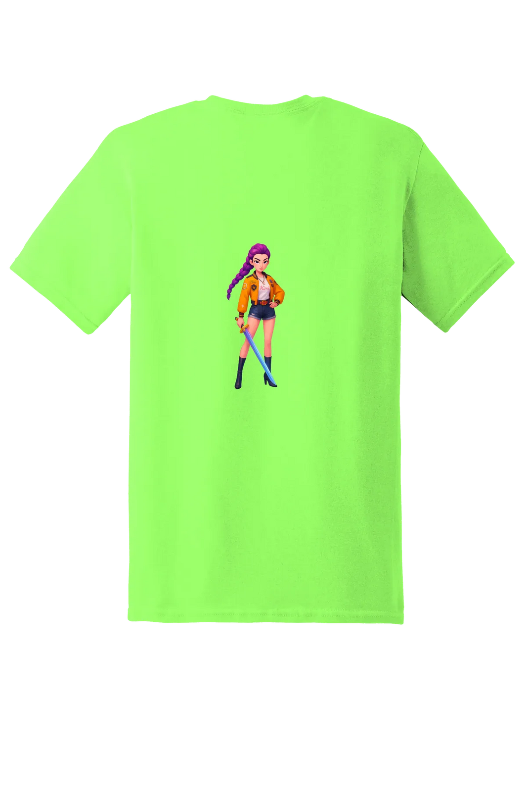 KPop Demon Hunters Tee No. 92, Neon Green, back print