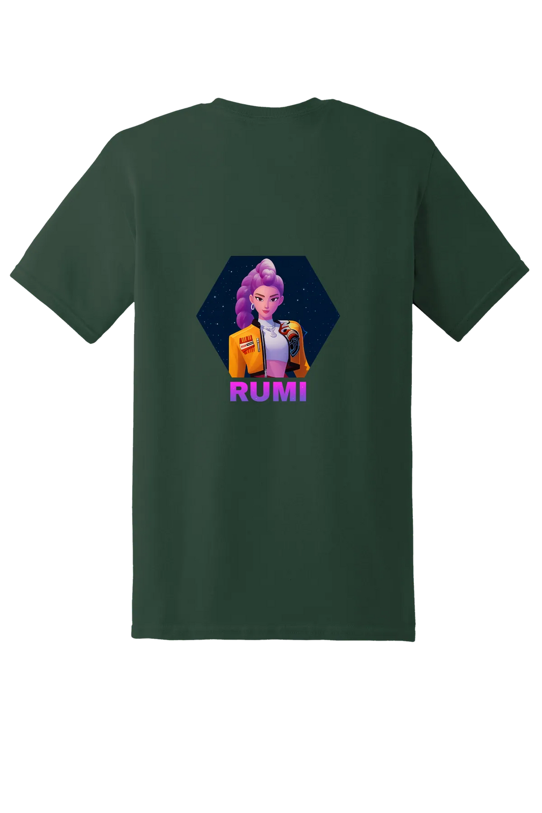 KPop Demon Hunters Tee No. 97, Fan Dark Green, back print