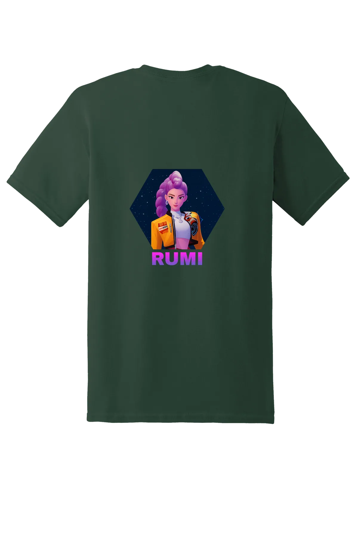 KPop Demon Hunters Tee No. 97, Fan Dark Green, back print