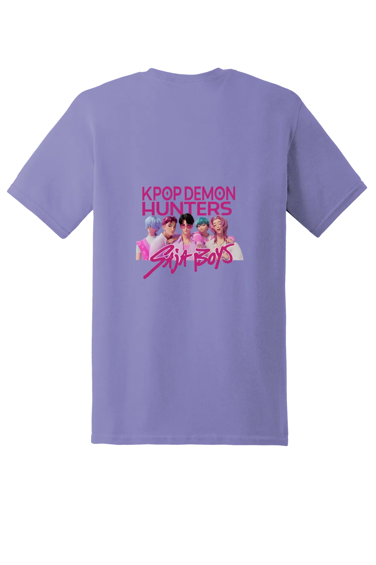 KPop Demon Hunters png design 11 Tee, Violet, back print