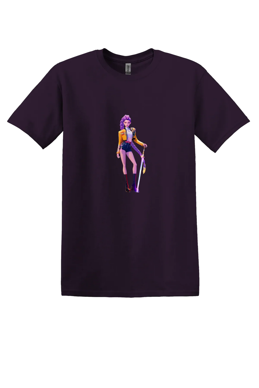 KPop Demon Hunters png design 3 Tee, Blackberry, front print