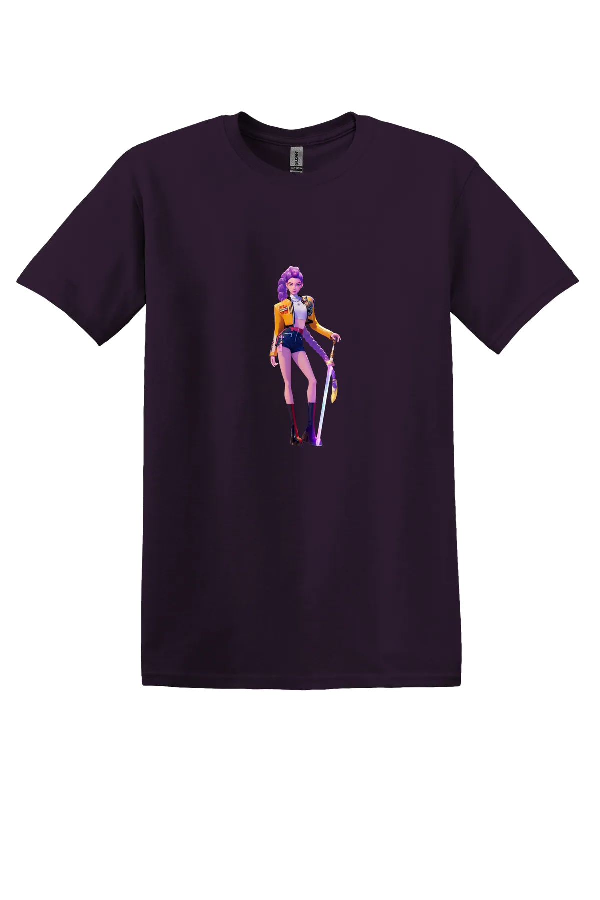 KPop Demon Hunters png design 3 Tee, Blackberry, front print