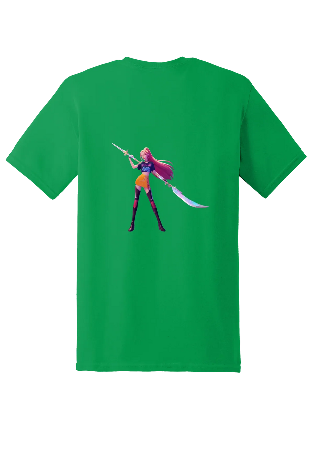 KPop Demon Hunters png design 4 Tee, Irish Green, back print