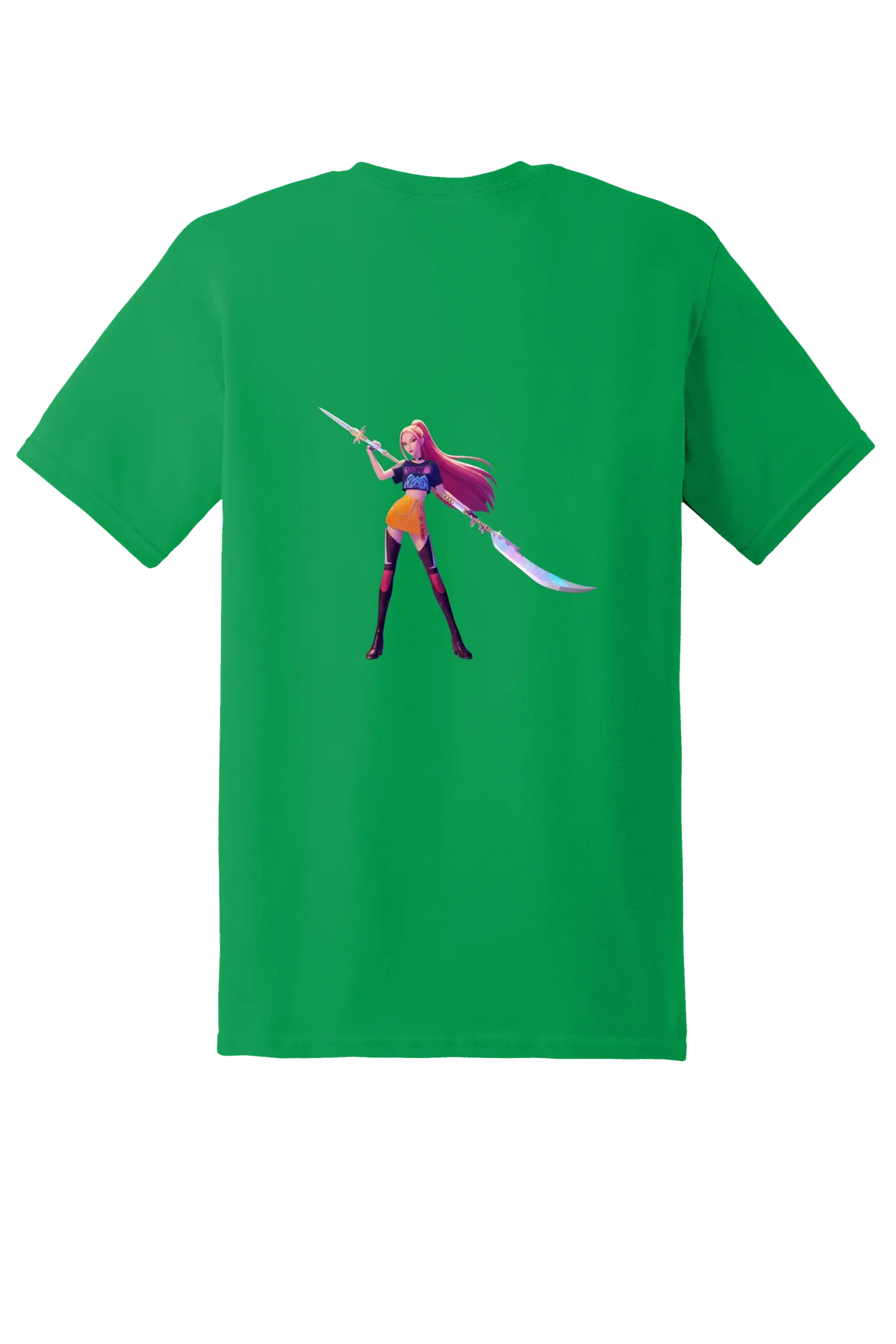 KPop Demon Hunters png design 4 Tee, Irish Green, back print