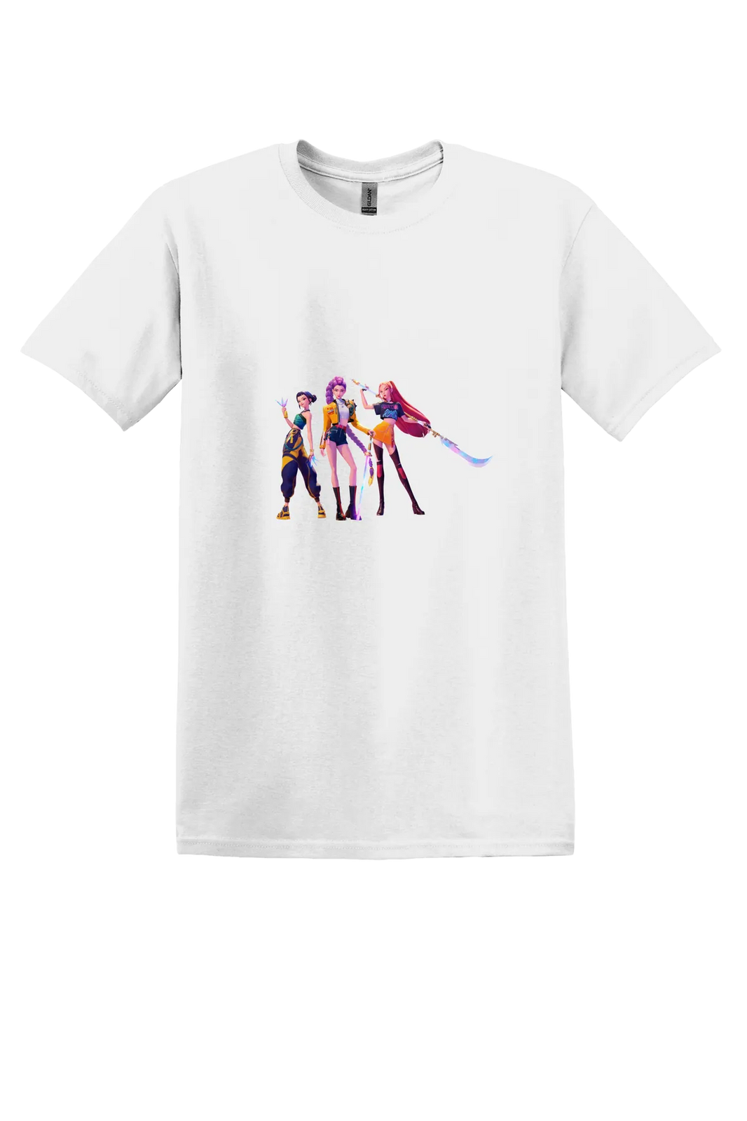 KPop Demon Hunters png design 9 Tee, White, front print