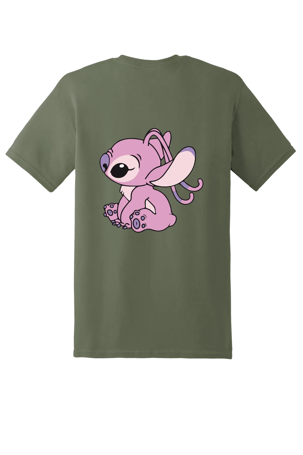 Lilo and Stitch Angel 2 Tee, Military Green, back print