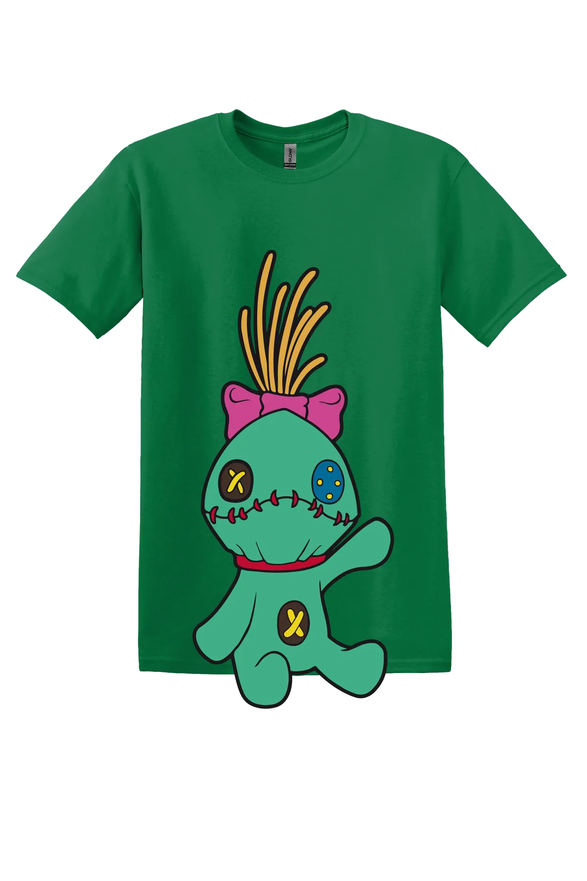 Lilo and Stitch Doll Tee, Turf Green, front print