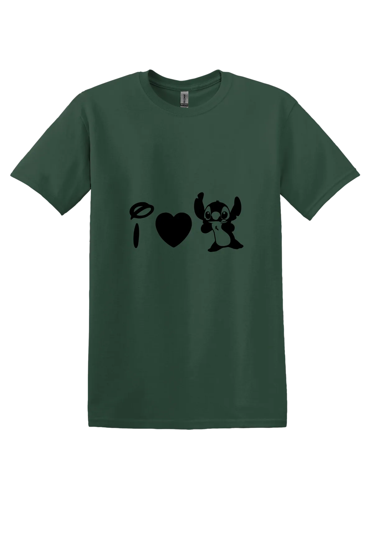Lilo and Stitch Stitch Tee, Fan Dark Green, front print