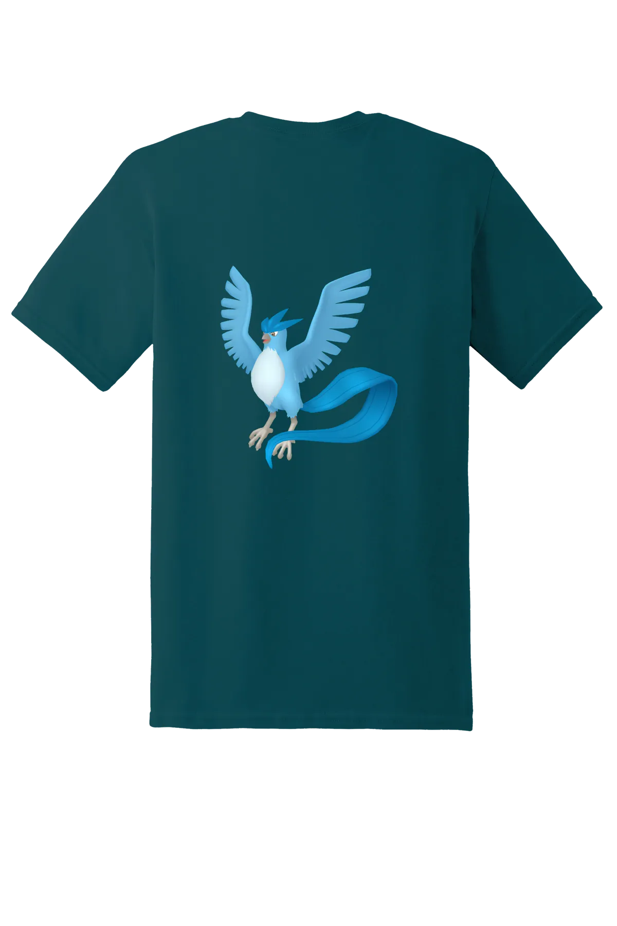Pokemon Articuno Tee, Fan Marine Green, back print